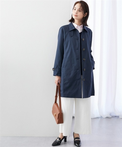 7days Life Styling(セブンデイズライフスタイリング)の「防花粉ライナー付きステンカラーコート(はっ水)<大きいサイズ有>(ダッフルコート・レディース・ネイビー/ベージュ・3L/LL/L/M/S)」の6枚目の写真