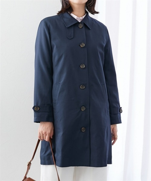 7days Life Styling(セブンデイズライフスタイリング)の「防花粉ライナー付きステンカラーコート(はっ水)<大きいサイズ有>(ダッフルコート・レディース・ネイビー/ベージュ・3L/LL/L/M/S)」の7枚目の写真