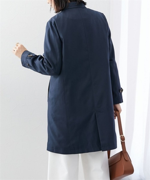 7days Life Styling(セブンデイズライフスタイリング)の「防花粉ライナー付きステンカラーコート(はっ水)<大きいサイズ有>(ダッフルコート・レディース・ネイビー/ベージュ・3L/LL/L/M/S)」の9枚目の写真