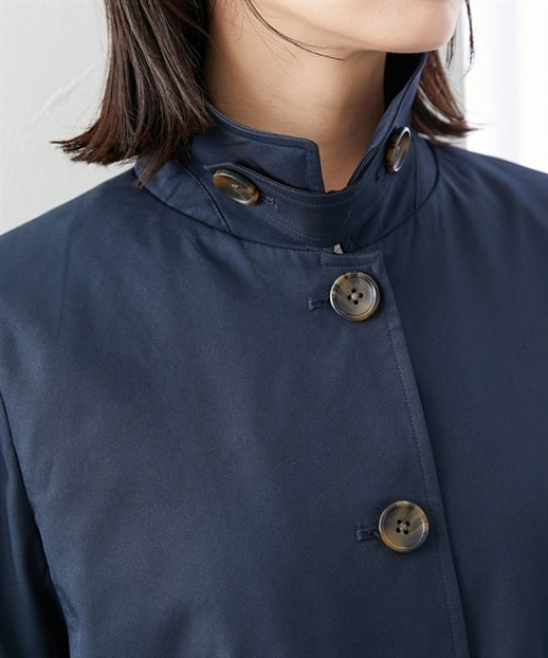 7days Life Styling(セブンデイズライフスタイリング)の「防花粉ライナー付きステンカラーコート(はっ水)<大きいサイズ有>(ダッフルコート・レディース・ネイビー/ベージュ・3L/LL/L/M/S)」の10枚目の写真