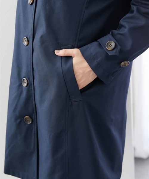 7days Life Styling(セブンデイズライフスタイリング)の「防花粉ライナー付きステンカラーコート(はっ水)<大きいサイズ有>(ダッフルコート・レディース・ネイビー/ベージュ・3L/LL/L/M/S)」の11枚目の写真