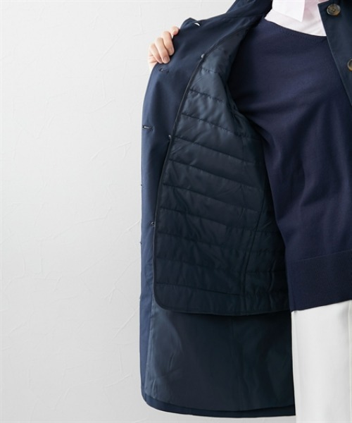 7days Life Styling(セブンデイズライフスタイリング)の「防花粉ライナー付きステンカラーコート(はっ水)<大きいサイズ有>(ダッフルコート・レディース・ネイビー/ベージュ・3L/LL/L/M/S)」の13枚目の写真