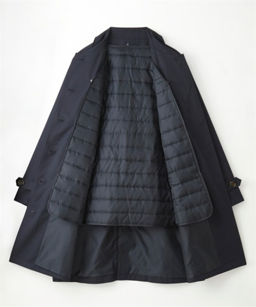 7days Life Styling(セブンデイズライフスタイリング)の「防花粉ライナー付きステンカラーコート(はっ水)<大きいサイズ有>(ダッフルコート・レディース・ネイビー/ベージュ・3L/LL/L/M/S)」の14枚目の写真