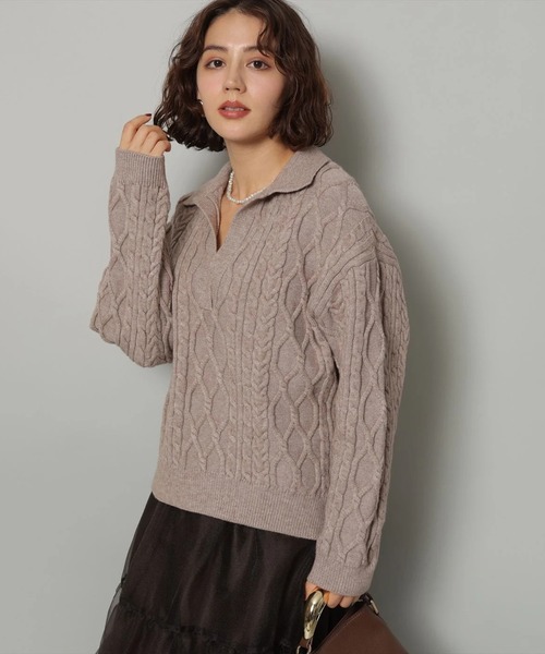 シャツドッキングケーブルニット（ニット/セーター）｜Arpege story