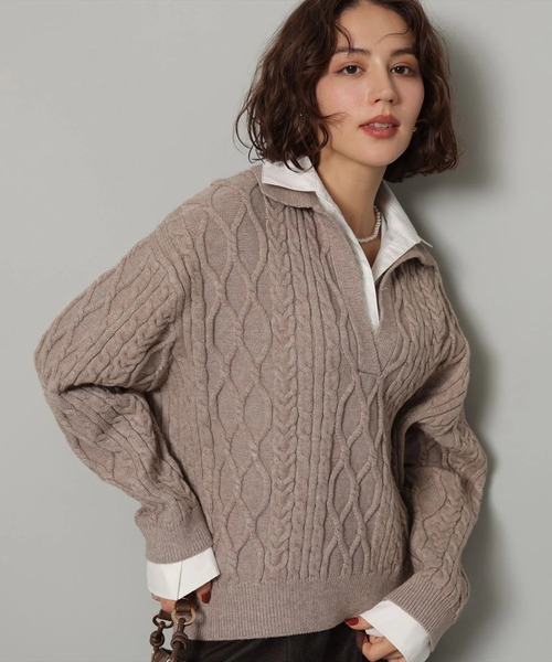 シャツドッキングケーブルニット（ニット/セーター）｜Arpege story