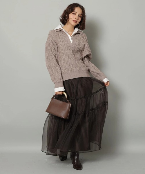 シャツドッキングケーブルニット（ニット/セーター）｜Arpege story