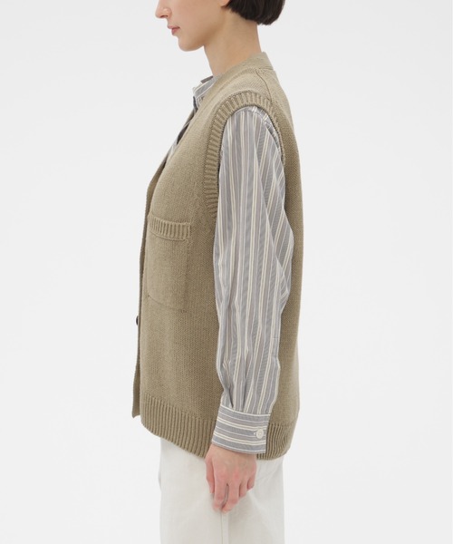 MHL.（エムエイチエル）の「RECYCLED COTTON KNITWEAR（カーディガン/ボレロ・レディース・グリーン系その他7/ブラウン系その他2・2）」の9枚目の写真