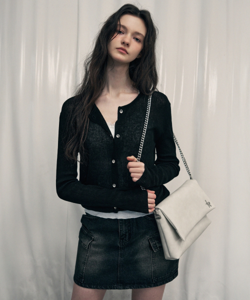 LEATHERY（レザリー）の「フラップチェーンショルダーバッグ[ブラック]（ショルダーバッグ・レディース・その他・ONE SIZE）」の6枚目の写真