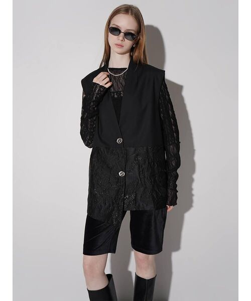 :ETHROF(イーサオブ)の「JACQUARD ASYMMETRY VEST(ベスト・レディース・ブラック・MEDIUM)」の10枚目の写真