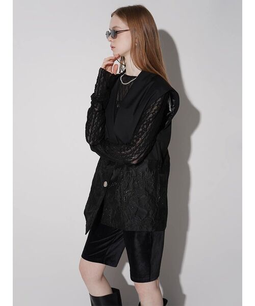 :ETHROF(イーサオブ)の「JACQUARD ASYMMETRY VEST(ベスト・レディース・ブラック・MEDIUM)」の11枚目の写真