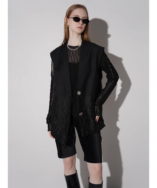 :ETHROF(イーサオブ)の「JACQUARD ASYMMETRY VEST(ベスト・レディース・ブラック・MEDIUM)」の12枚目の写真