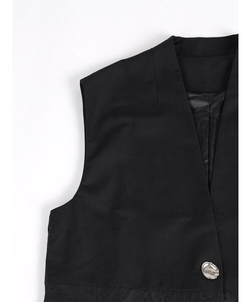:ETHROF(イーサオブ)の「JACQUARD ASYMMETRY VEST(ベスト・レディース・ブラック・MEDIUM)」の5枚目の写真