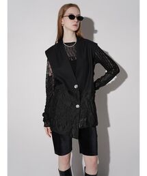 JACQUARD ASYMMETRY VEST