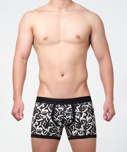 TOOT（トゥート）の「グラフィカルハート ミドルボクサー（ボクサーパンツ・メンズ・ブラック/スカイブルー/ホワイト・SMALL/MEDIUM/LARGE/X-LARGE）」の7枚目の写真