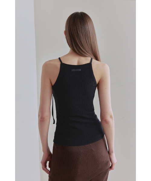AFTERHOURS（アフターアワーズ）の「LACE UP HALTER SLEEVELESS TOP (BLACK)（Tシャツ/カットソー・レディース・その他・FREE）」の3枚目の写真