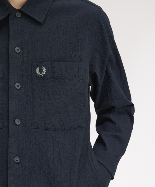 Seersucker Overshirt／シアサッカーオーバーシャツ（シャツ/ブラウス