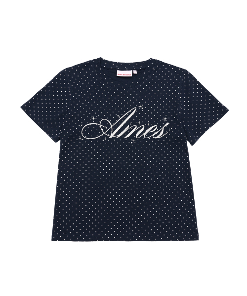 AMESWORLDWIDE（アメスワールドワイド）の「SILVER AMES DOT CROP TEE NAVY（Tシャツ/カットソー・レディース・その他・FREE）」の5枚目の写真