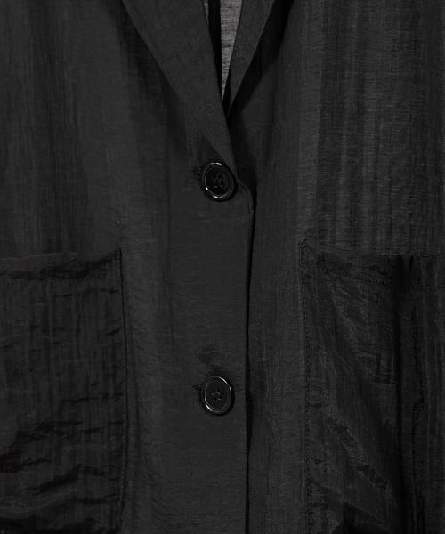 en CAnAF（エンカナフ）の「【羽織るだけで大人の抜け感】シアーテーラードジャケット（テーラードジャケット・レディース・ブラック/ベージュ/ブラウン・M）」の6枚目の写真