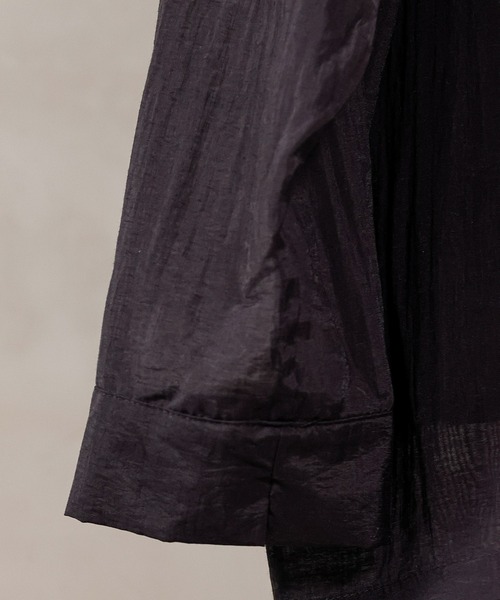 en CAnAF（エンカナフ）の「【羽織るだけで大人の抜け感】シアーテーラードジャケット（テーラードジャケット・レディース・ブラック/ベージュ/ブラウン・M）」の8枚目の写真