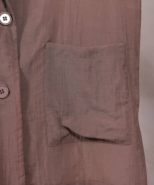 en CAnAF（エンカナフ）の「【羽織るだけで大人の抜け感】シアーテーラードジャケット（テーラードジャケット・レディース・ブラック/ベージュ/ブラウン・M）」の12枚目の写真