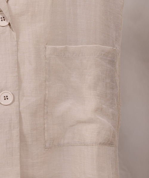 en CAnAF（エンカナフ）の「【羽織るだけで大人の抜け感】シアーテーラードジャケット（テーラードジャケット・レディース・ブラック/ベージュ/ブラウン・M）」の17枚目の写真