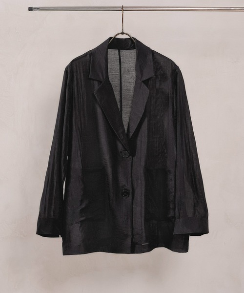 en CAnAF（エンカナフ）の「【羽織るだけで大人の抜け感】シアーテーラードジャケット（テーラードジャケット・レディース・ブラック/ベージュ/ブラウン・M）」の22枚目の写真