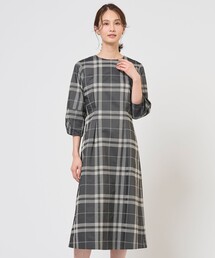 ブロックチェックジャガード ワンピース