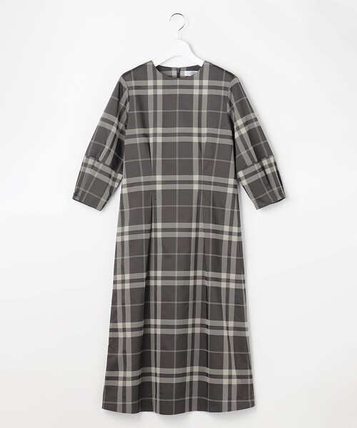 J.PRESS（ジェイプレス）の「ブロックチェックジャガード ワンピース（ワンピース・レディース・ネイビー系3/ブラック系3・11/9）」の11枚目の写真