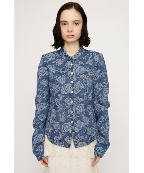 SLY（スライ）の「【2026SS新作】NAPOLEON ROSE DENIM JK ナポレオンローズデニムジャケット 冬服 春服（デニムジャケット・レディース・ブルー系その他・FREE）」の4枚目の写真