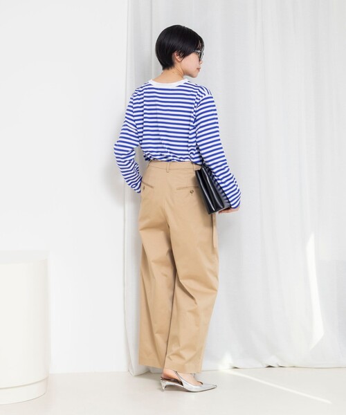 Rie Miller(リエミラー)の「ウォッシャブルロングスリーブTシャツGIZA COTTON(Tシャツ/カットソー・レディース・グレー系その他/ホワイト系その他4/ブラック系その他3・38)」の6枚目の写真