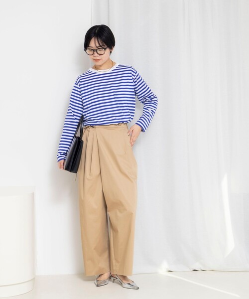 Rie Miller(リエミラー)の「ウォッシャブルロングスリーブTシャツGIZA COTTON(Tシャツ/カットソー・レディース・グレー系その他/ホワイト系その他4/ブラック系その他3・38)」の8枚目の写真