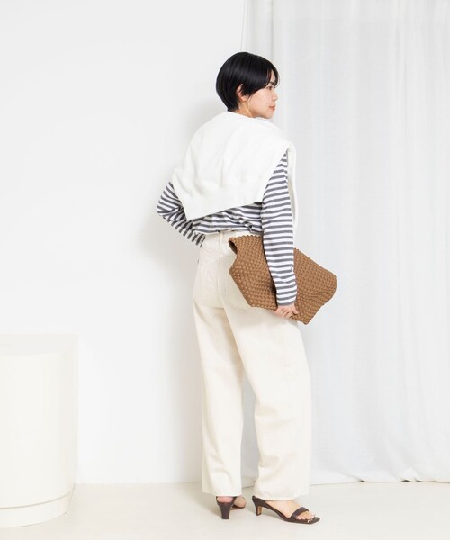 Rie Miller(リエミラー)の「ウォッシャブルロングスリーブTシャツGIZA COTTON(Tシャツ/カットソー・レディース・グレー系その他/ホワイト系その他4/ブラック系その他3・38)」の19枚目の写真