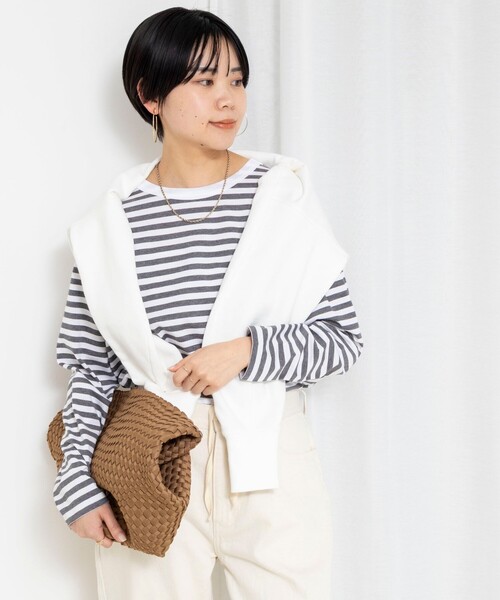 Rie Miller(リエミラー)の「ウォッシャブルロングスリーブTシャツGIZA COTTON(Tシャツ/カットソー・レディース・グレー系その他/ホワイト系その他4/ブラック系その他3・38)」の21枚目の写真