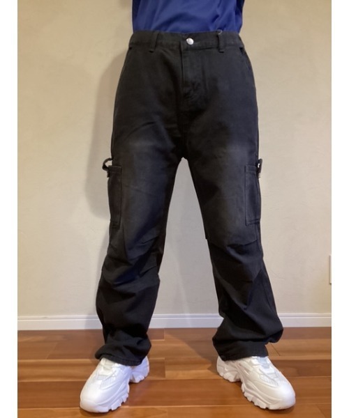 Bling Leads(ブリングリーズ)の「【Blss】【Bling Leads】ユーズド加工デニムカーゴパンツ(デニムパンツ・メンズ・ブルー/ブラック・FREE)」の1枚目の写真