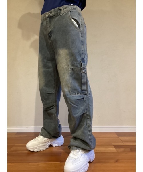 Bling Leads(ブリングリーズ)の「【Blss】【Bling Leads】ユーズド加工デニムカーゴパンツ(デニムパンツ・メンズ・ブルー/ブラック・FREE)」の5枚目の写真