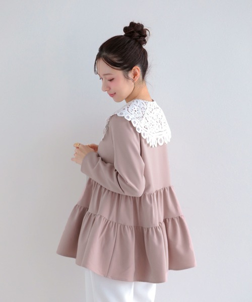 Fit more(フィットモア)の「バテンレース衿トップス(その他トップス・レディース・ホワイト/ピンク/ブラック・FREE)」の7枚目の写真