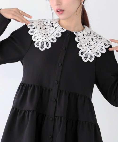Fit more(フィットモア)の「バテンレース衿トップス(その他トップス・レディース・ホワイト/ピンク/ブラック・FREE)」の9枚目の写真