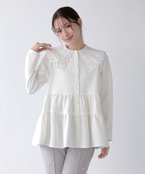 Fit more(フィットモア)の「バテンレース衿トップス(その他トップス・レディース・ホワイト/ピンク/ブラック・FREE)」の12枚目の写真
