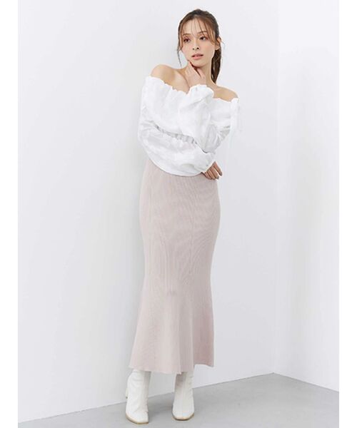 MERCURYDUO（マーキュリーデュオ）の「ブラウスドッキングニットワンピース（ワンピース・レディース・ミント/ピンク/チャコールグレー・MEDIUM/SMALL）」の4枚目の写真