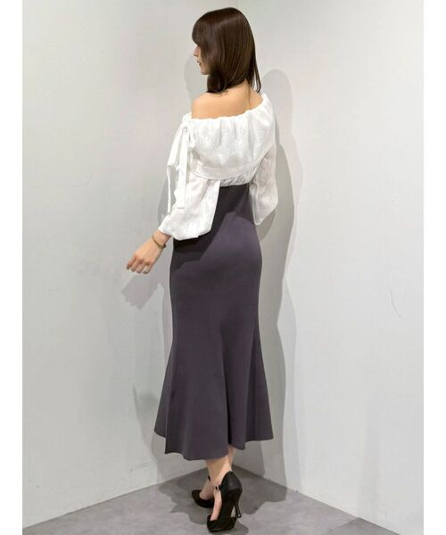 MERCURYDUO（マーキュリーデュオ）の「ブラウスドッキングニットワンピース（ワンピース・レディース・ミント/ピンク/チャコールグレー・MEDIUM/SMALL）」の11枚目の写真