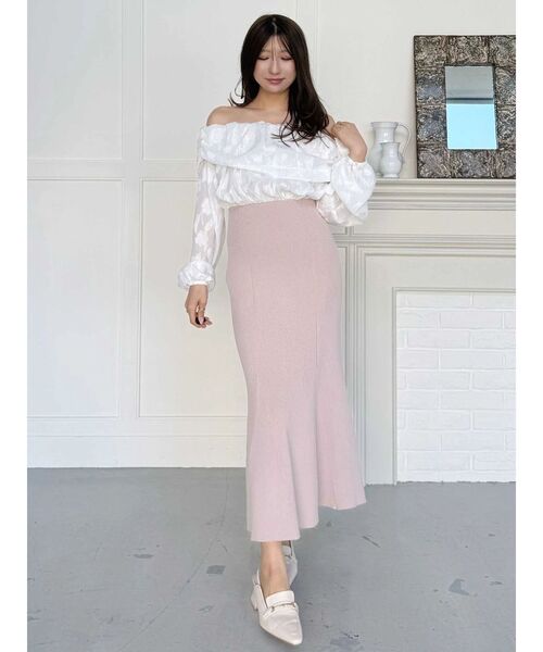 MERCURYDUO（マーキュリーデュオ）の「ブラウスドッキングニットワンピース（ワンピース・レディース・ミント/ピンク/チャコールグレー・MEDIUM/SMALL）」の14枚目の写真