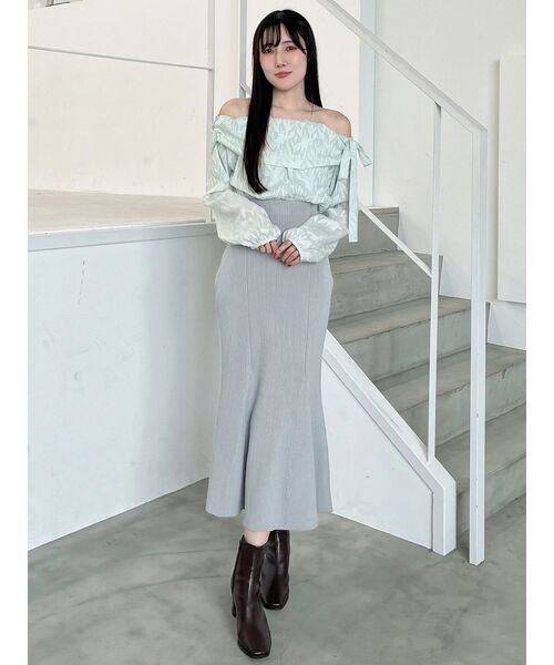 MERCURYDUO（マーキュリーデュオ）の「ブラウスドッキングニットワンピース（ワンピース・レディース・ミント/ピンク/チャコールグレー・MEDIUM/SMALL）」の16枚目の写真