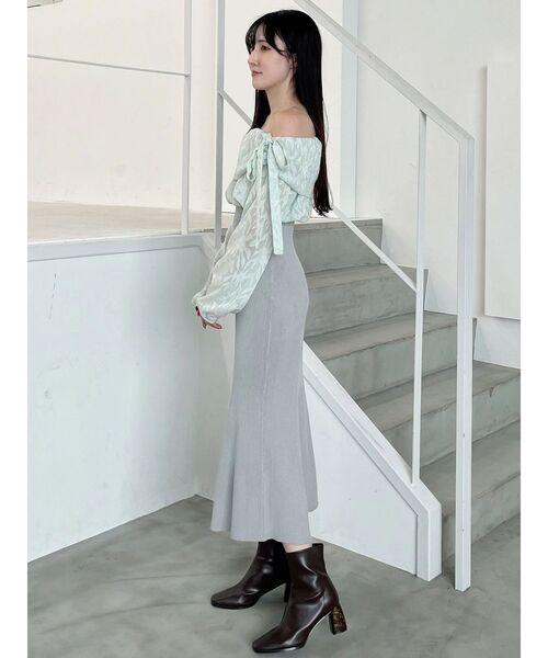 MERCURYDUO（マーキュリーデュオ）の「ブラウスドッキングニットワンピース（ワンピース・レディース・ミント/ピンク/チャコールグレー・MEDIUM/SMALL）」の17枚目の写真