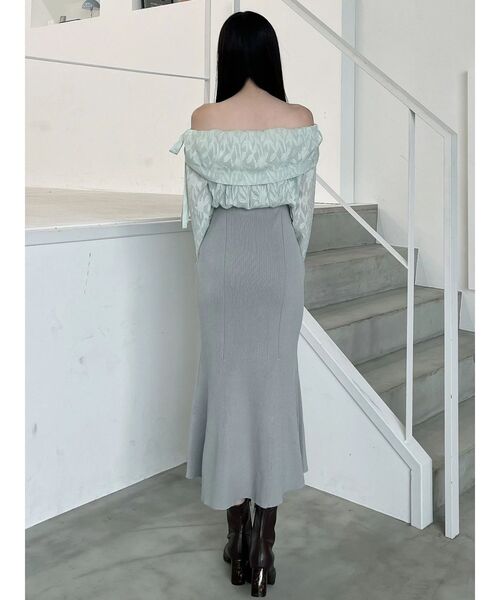 MERCURYDUO（マーキュリーデュオ）の「ブラウスドッキングニットワンピース（ワンピース・レディース・ミント/ピンク/チャコールグレー・MEDIUM/SMALL）」の18枚目の写真