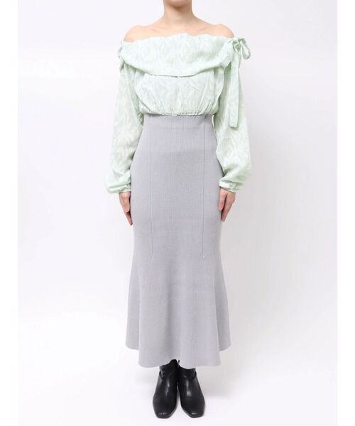 MERCURYDUO（マーキュリーデュオ）の「ブラウスドッキングニットワンピース（ワンピース・レディース・ミント/ピンク/チャコールグレー・MEDIUM/SMALL）」の21枚目の写真