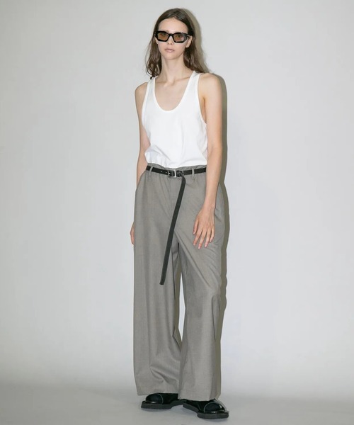 my beautiful landlet（マイビューティフルランドレット）の「【my beautiful landlet】WASHABLE WOOL WIDE SLACKS（スラックス・メンズ・ブラック/ベージュ/グレー・0/1/2）」の3枚目の写真