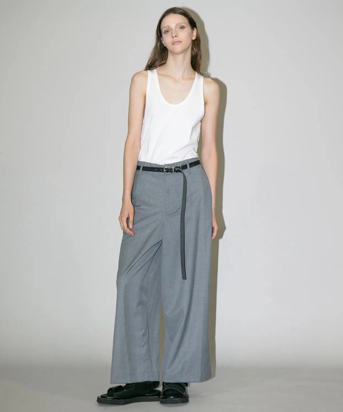 my beautiful landlet（マイビューティフルランドレット）の「【my beautiful landlet】WASHABLE WOOL WIDE SLACKS（スラックス・メンズ・ブラック/ベージュ/グレー・0/1/2）」の2枚目の写真