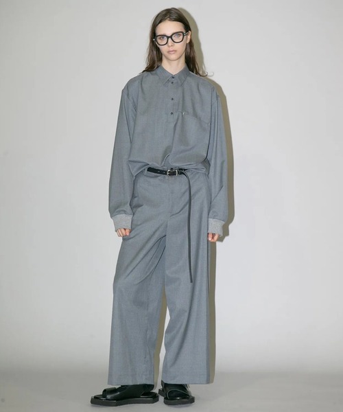 my beautiful landlet（マイビューティフルランドレット）の「【my beautiful landlet】WASHABLE WOOL WIDE SLACKS（スラックス・メンズ・ブラック/ベージュ/グレー・0/1/2）」の5枚目の写真