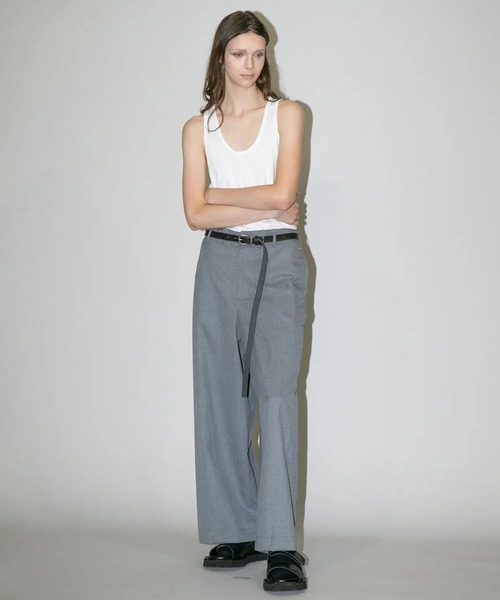 my beautiful landlet（マイビューティフルランドレット）の「【my beautiful landlet】WASHABLE WOOL WIDE SLACKS（スラックス・メンズ・ブラック/ベージュ/グレー・0/1/2）」の6枚目の写真