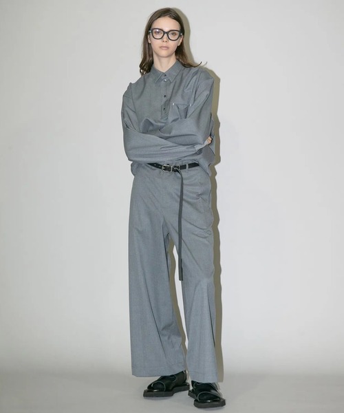 my beautiful landlet（マイビューティフルランドレット）の「【my beautiful landlet】WASHABLE WOOL WIDE SLACKS（スラックス・メンズ・ブラック/ベージュ/グレー・0/1/2）」の7枚目の写真